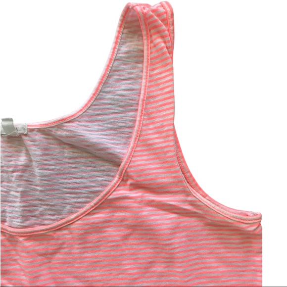 J.Crew stripe tank top neon orange and white Small - Picture 3 of 3